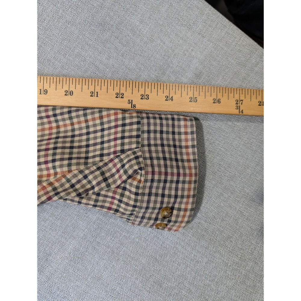 Brooks‎ Brothers Button Down Mens M Multicolor Tattersall Check Wool Flannel - Picture 7 of 8